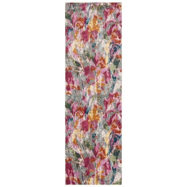 2 ft.2 in. x 7 ft. Lillian 300 Runner Power Loomed Rug Grey & Pink, Safavieh, Mfr#: LLN357A-27